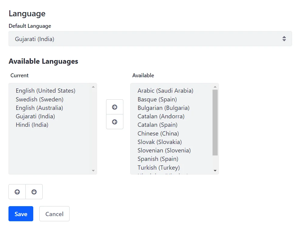 Enable Gujarati language in Liferay