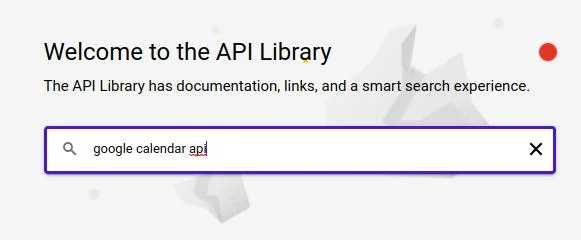 Searching Google Calendar API in bar